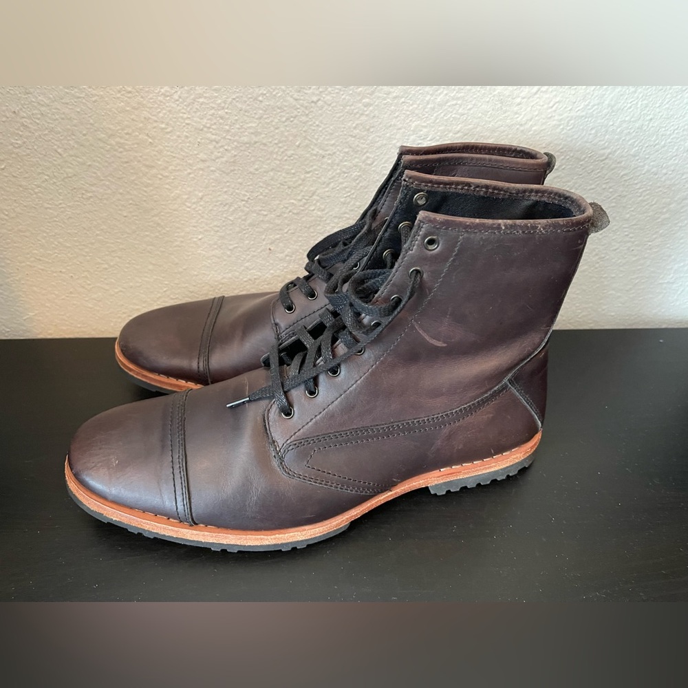 Timberland Brown Leather Boots Cap Toe Design